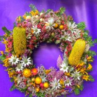 Australian native flowers wreath from the wildflower place erina