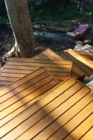 decking forms an interesting path in an awkward space