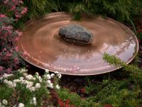 Large spun copper dish - wonderful bird bath