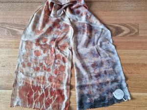merino scarf naturally dyed using Australian plants
